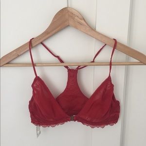 Free People red lace bralette